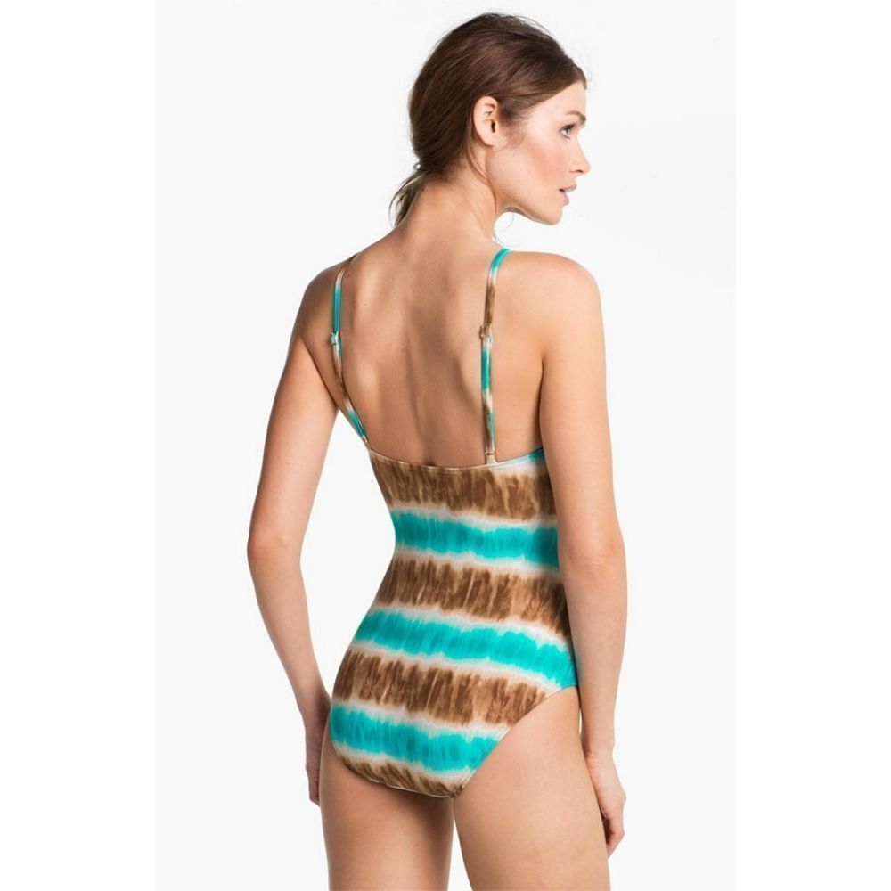 New! MICHAEL KORS Tie-Dye Zipper Detail Women's One-Piece Swimsuit Bathing Suit - Picture 2 of 3